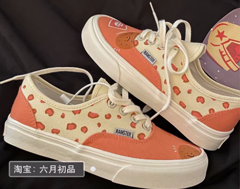 六月初品帆布鞋设计感原创小众女卡通涂鸦ul...
