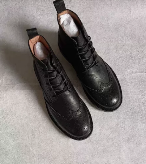 高端男鞋断码清仓 头层牛皮布洛克雕花男鞋马...