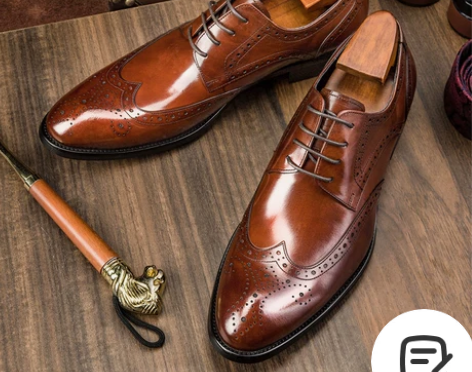 潮流布洛克男鞋英伦雕花真皮商务正装男士皮鞋...