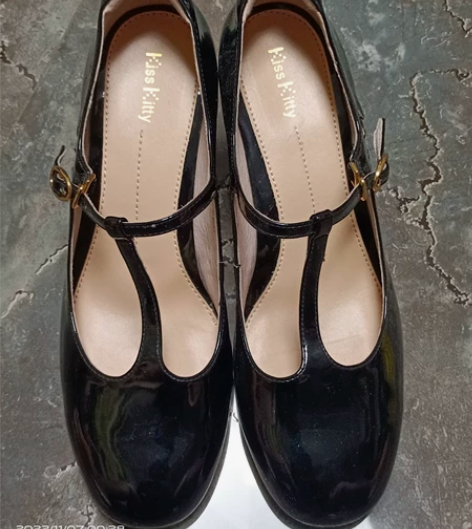 全新kiss kitty 粗跟T字玛丽珍鞋...