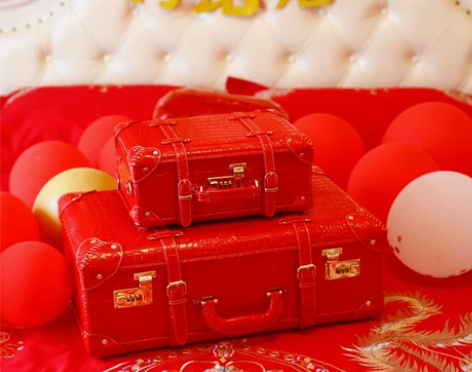 婚庆箱 箱子婚庆红色结婚皮箱新娘陪嫁箱嫁妆...