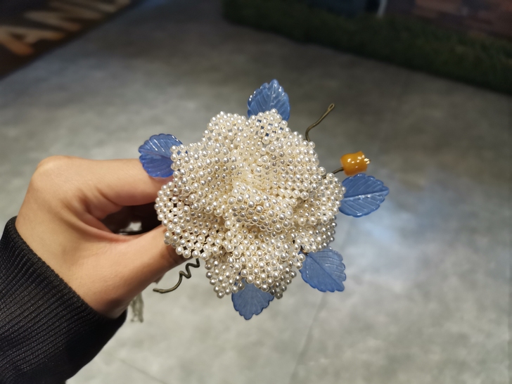 仿故宫蔷薇簪花  软簪可加小发梳