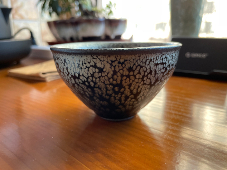 纯手工建盏，容山堂，雪花釉！束口器型，容量...