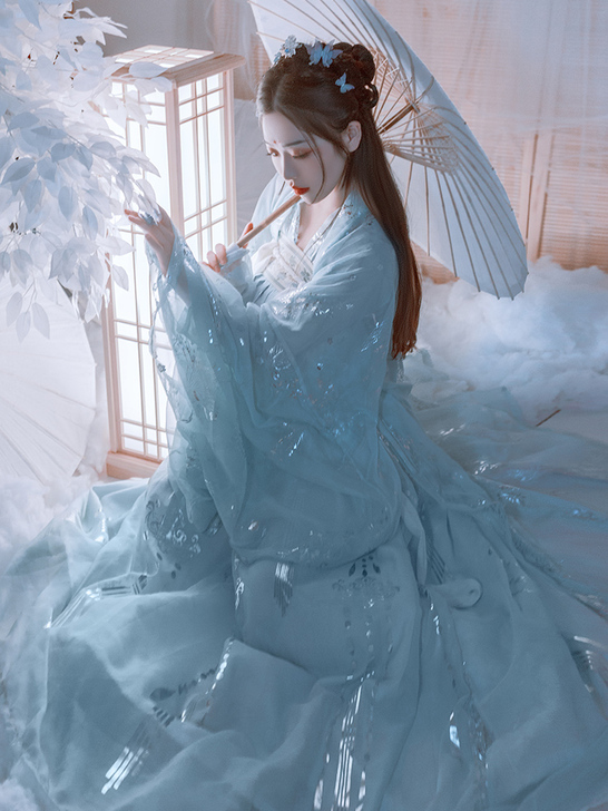 艺缕仙鹤汉服女原创设计襦裙广袖仙气飘逸古风...