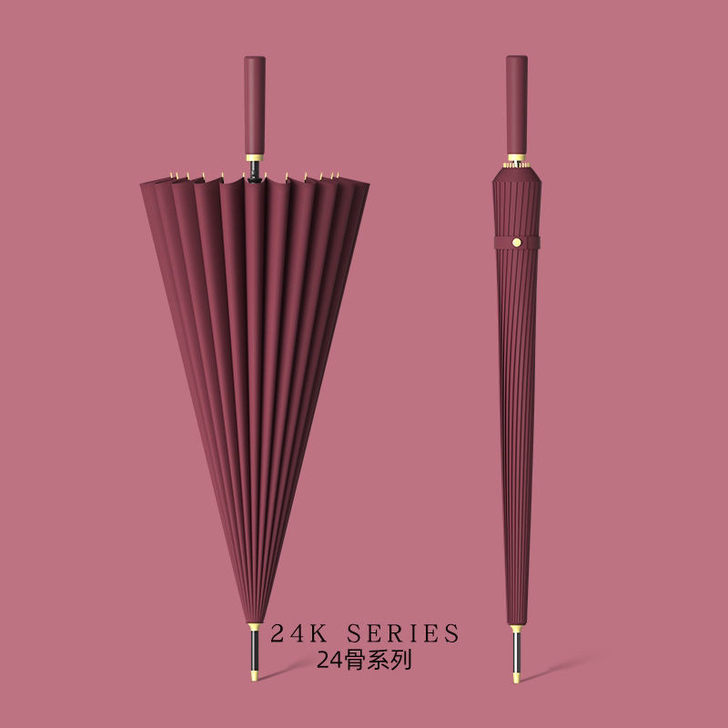 网红雨伞莫兰迪色学生晴雨两用长柄高颜值雨伞...