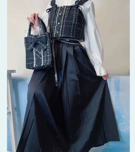 五五年原创汉服女遇见霓裳改良汉素四件套立领...