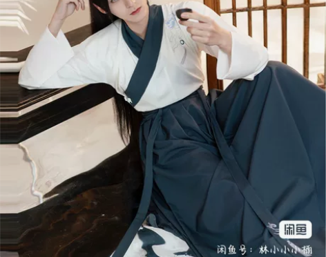 孤鲤古装白色汉服男套装正版原创情侣装魏晋古...