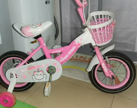 永久粉色儿童自行车12寸，孩子大了不骑了便...
