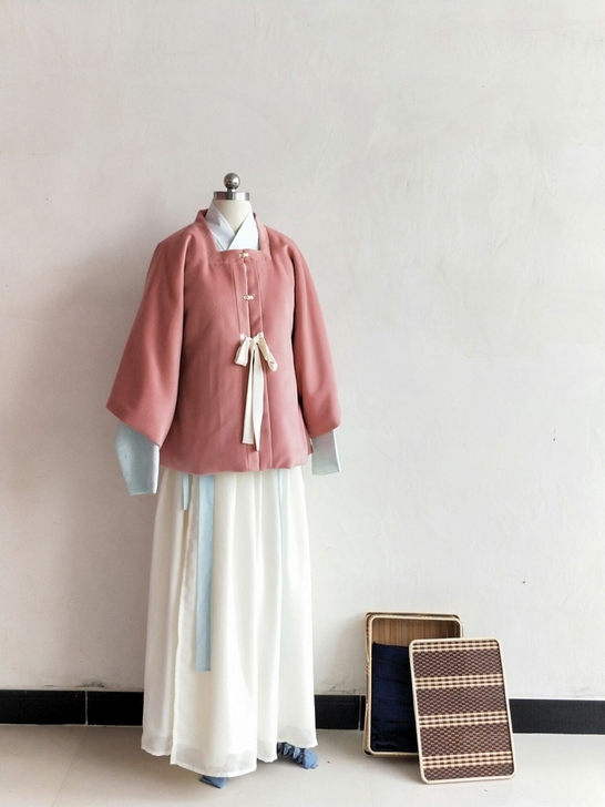 【青柳立夏】汉服 明制秋冬方领半袖 纯色保...