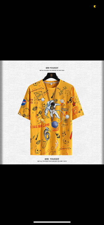 nasa联名宇航员旗舰店官网美国情侣女半袖...