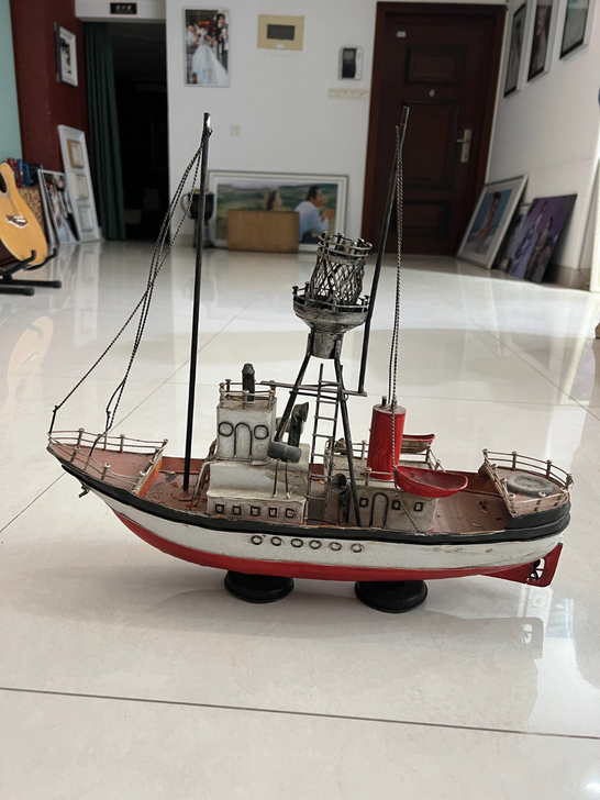 铁椅模型船 复古帆船摆件 工艺船