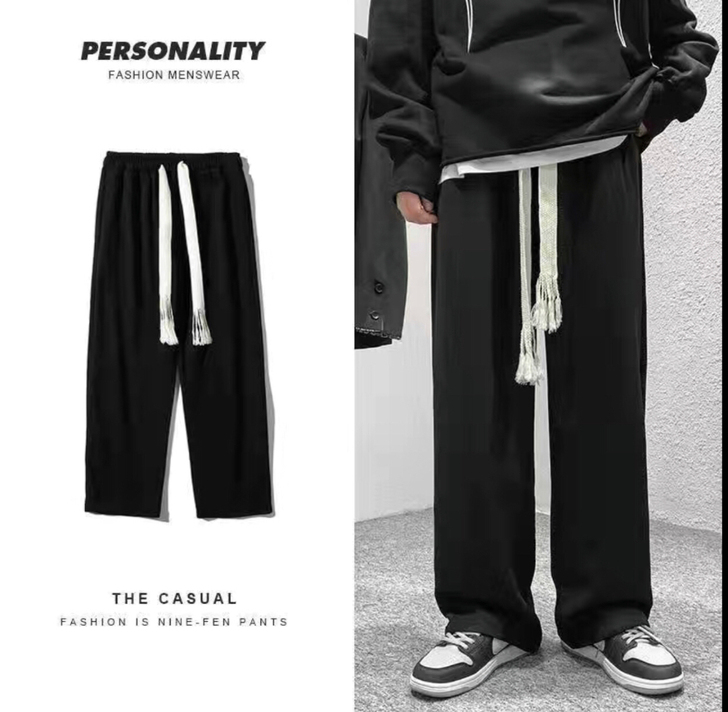 【全新】秋季裤子男韩版潮流直筒运动裤宽松休...