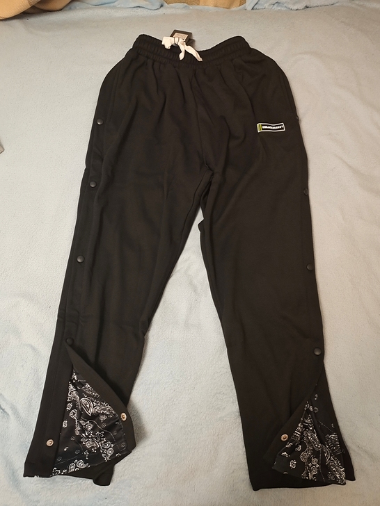 腰果花宽松潮牌直筒运动卫裤加绒加厚L码