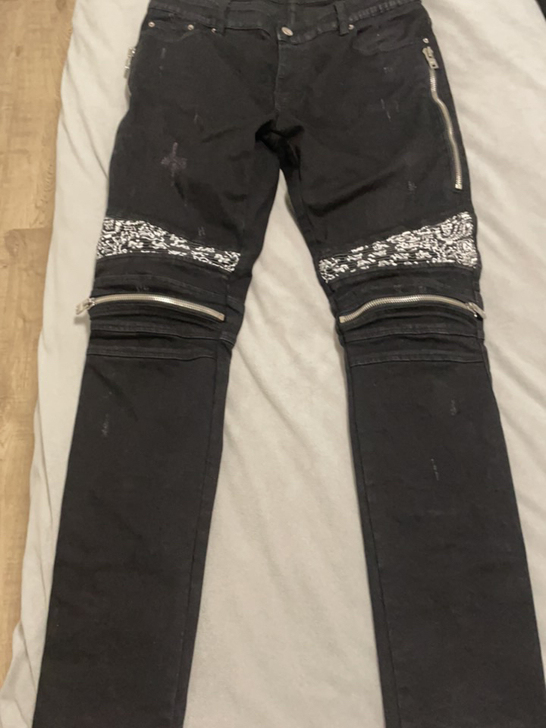 amiri 膝盖腰果花长裤 32码几乎全新