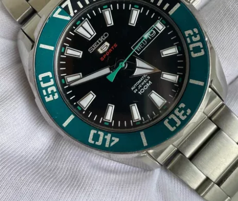 全新精工5号绿水鬼全自动商务潜水机械表有带...