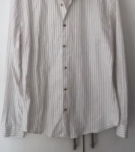 付邮送/男士衬衫长袖条纹白色 4xl 婚礼...