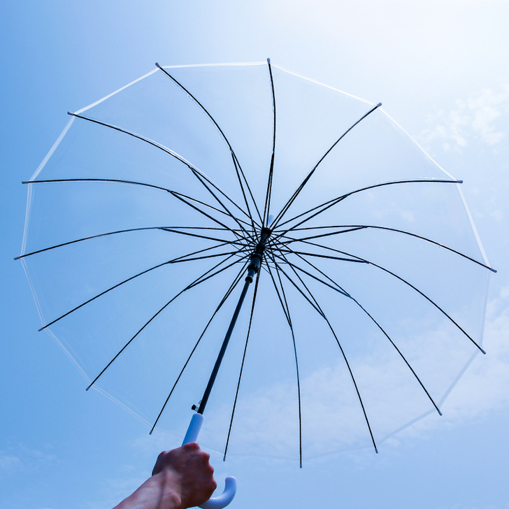 16骨透明雨伞长柄大号双人白色网红韩版雨伞...