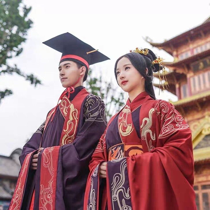 汉服出租【重回】龙凤呈祥 男女秦汉周制 红色