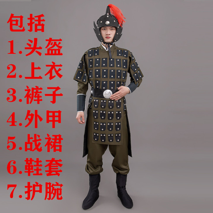 酷弄古代盔甲秦汉将军可穿士兵演出服兵马俑表...