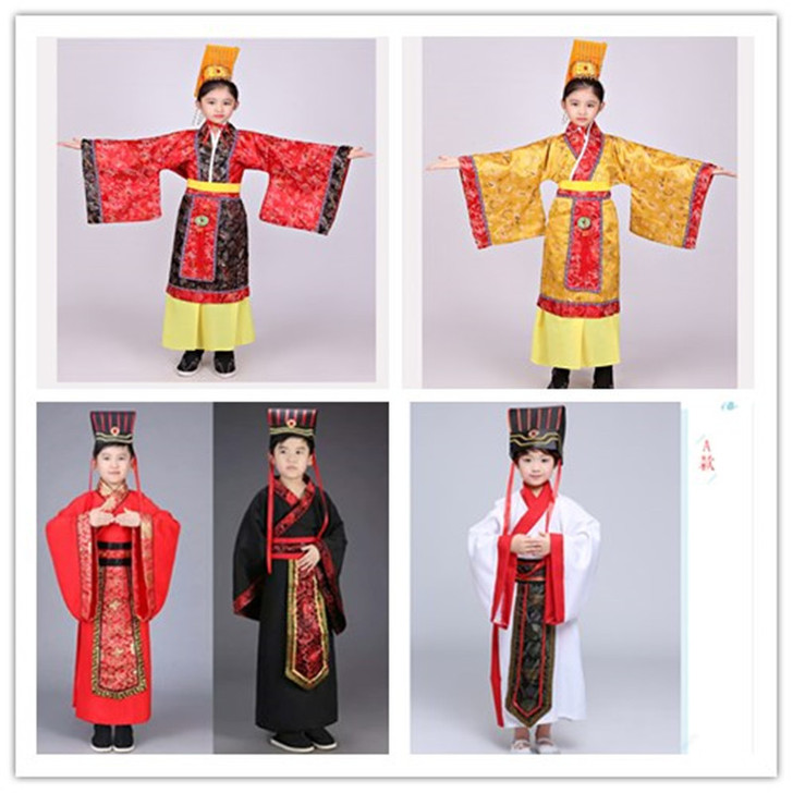儿童古装汉服晏子使楚少儿秦汉皇帝秦王楚王服...