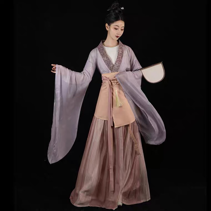 春庭晚望桔屿原创正版汉服女南北朝大袖齐腰襦...