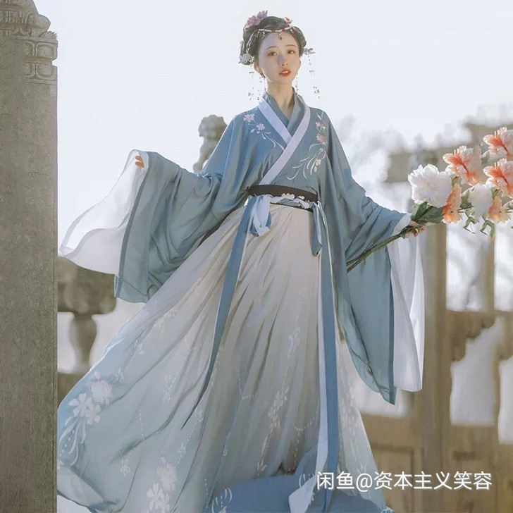 桔屿梧桐落汉服女中国风交领大袖齐腰襦裙大摆...