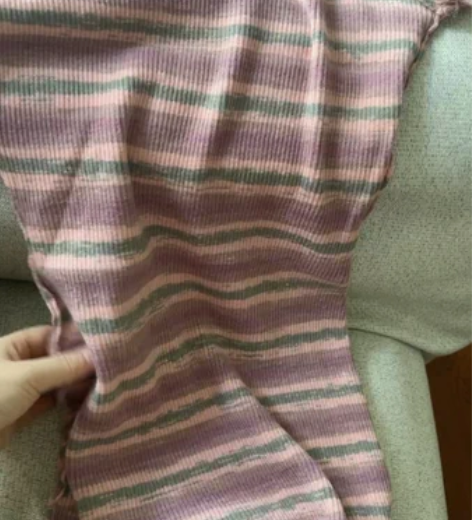 条纹短袖针织连衣裙女夏季新款设计感小众修身...