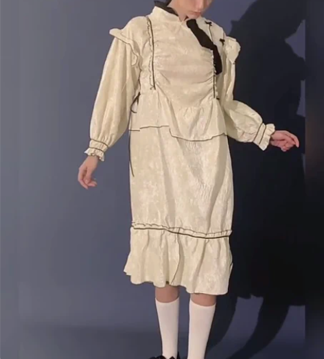 【俗集】“元气少女” 中式改良版旗袍/中长...