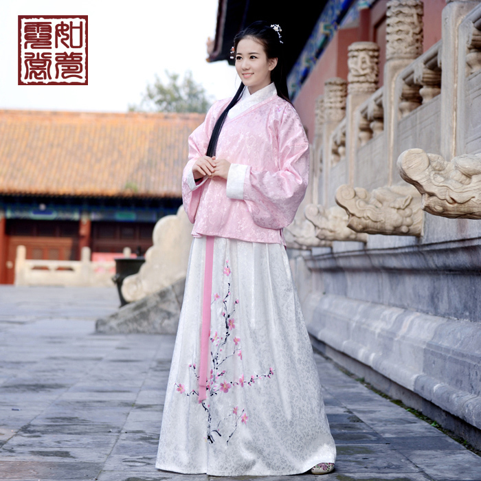 如梦霓裳 汉服明制基本款提花粉色上袄