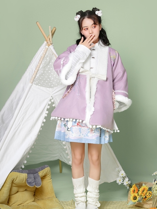 【喵呜】花朝记汉服 明制合领改良3米摆百迭...