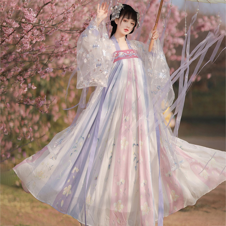 【樱洛】茗月萱齐胸襦裙套装汉服女刺绣正品春...