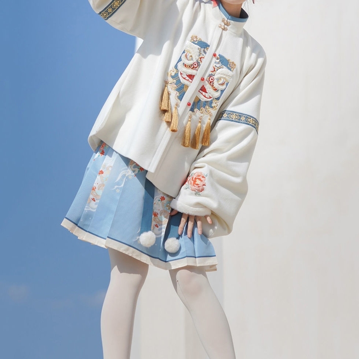 清玺居传统汉服女原创刺绣明制立领对襟衫比甲...