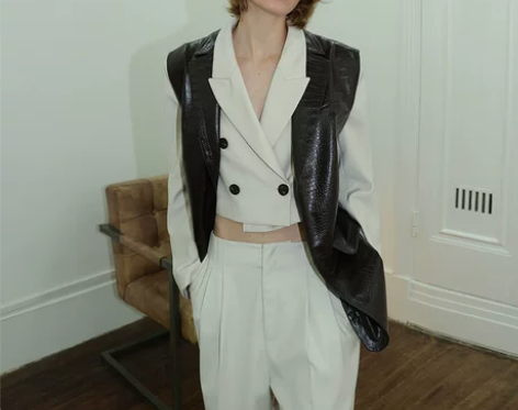 LAMPS  一片式皮半裙/长款PU皮马甲...