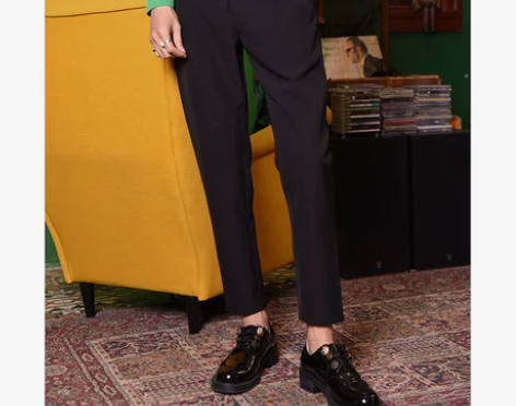 原创不规则九分西裤男坠感修身设计感小众… ...