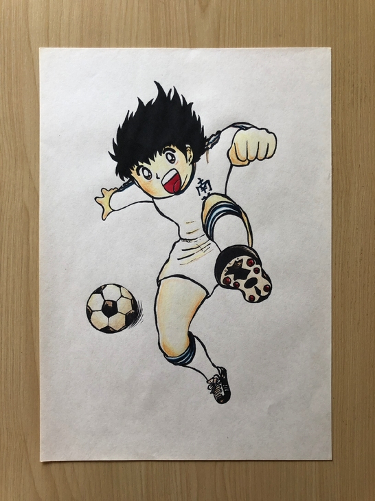 手绘画 足球小将 大空翼