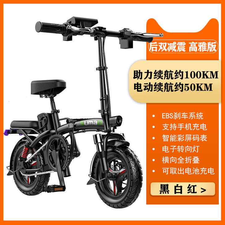 名顶 电动自行车，带USB充电，共三个档位...