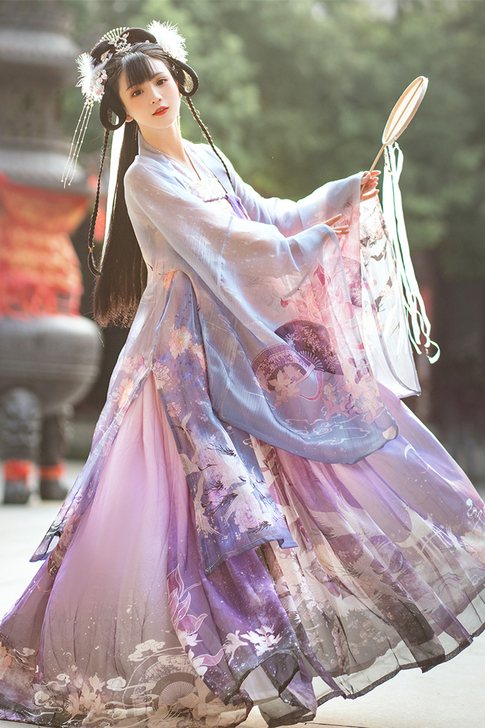 花神记汉服女齐胸襦裙原创仙女裙中国风游园惊...