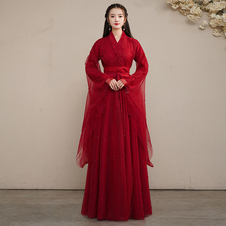 原创汉服女秋冬季古装飘逸超仙中国风襦裙显瘦...