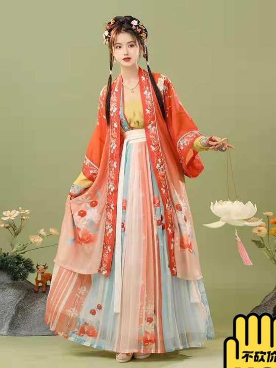 劲合汉服女中国风【半城桃色】宋制长褙子对襟...