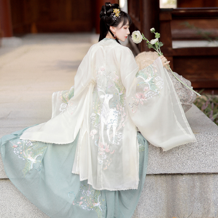 劲合夫诸原创汉服女重工刺绣一片式齐腰襦裙4...