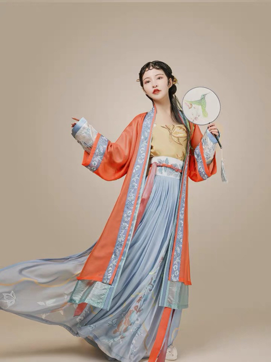 【xs】都城南庄汉服露华浓褙子白菜宋制齐腰...