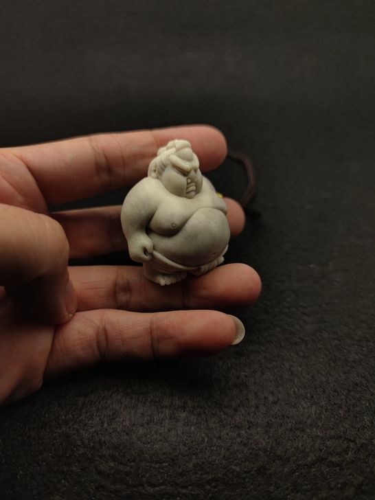 鹿角根付相扑横纲横岗非日本回流精品个性挂摆件