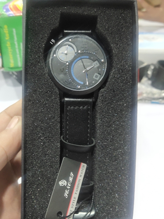 全新 库存双机芯石英创意男表时尚防水皮带男...