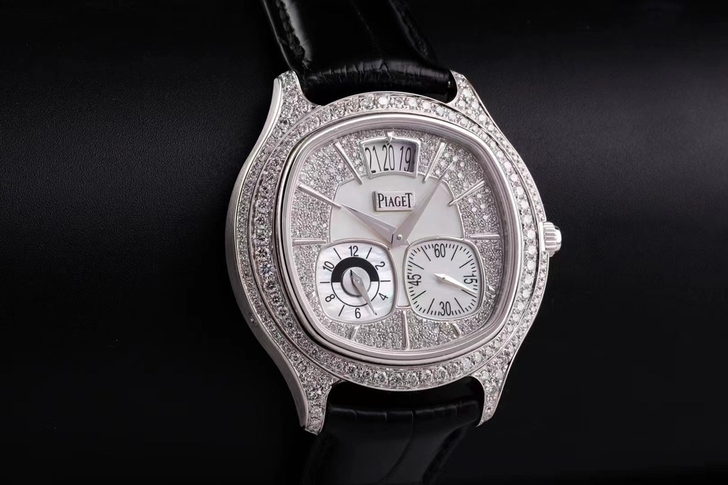 伯爵后镶钻黑带系列G0A32018。42毫...