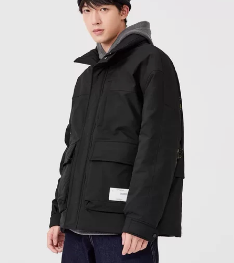 全新森马羽绒服男冬季宽松立领保暖加厚潮酷印...