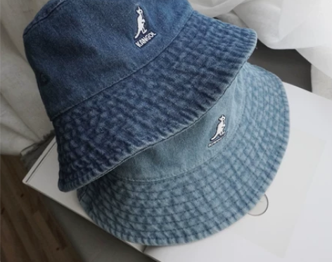?KANGOL 春夏薄款牛仔渔夫帽 大帽檐...