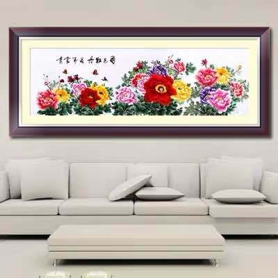 苏州刺绣画软裱成品装饰画挂饰礼品国色天香花...