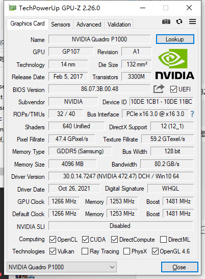 丽台P1000 4G 家里以前电脑翻出来的...