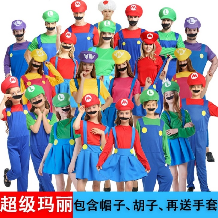 万圣节服装成人超级玛丽服装马里奥路易化妆舞...