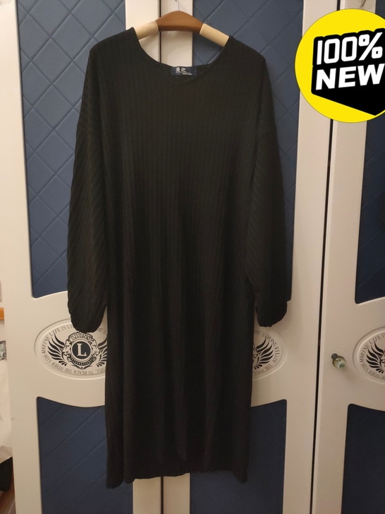 样衣黑色灯笼袖长裙针织10元满50包邮只一件